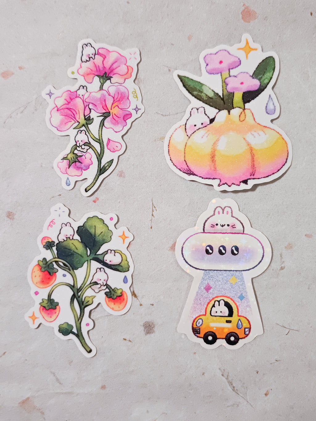 Garden Bunnies Vinyl Die-Cut Sticker Pack