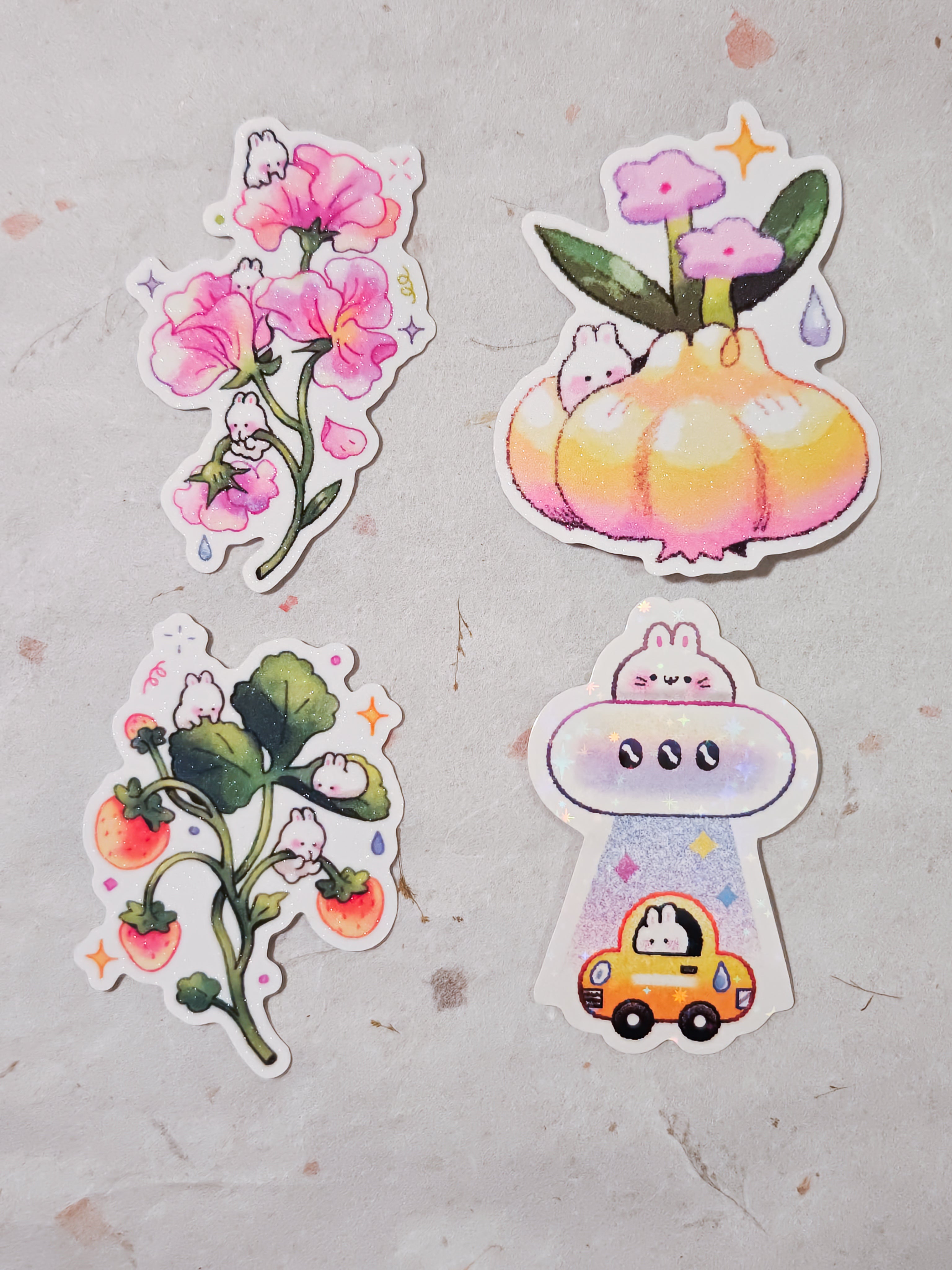 Garden Bunnies Vinyl Die-Cut Sticker Pack