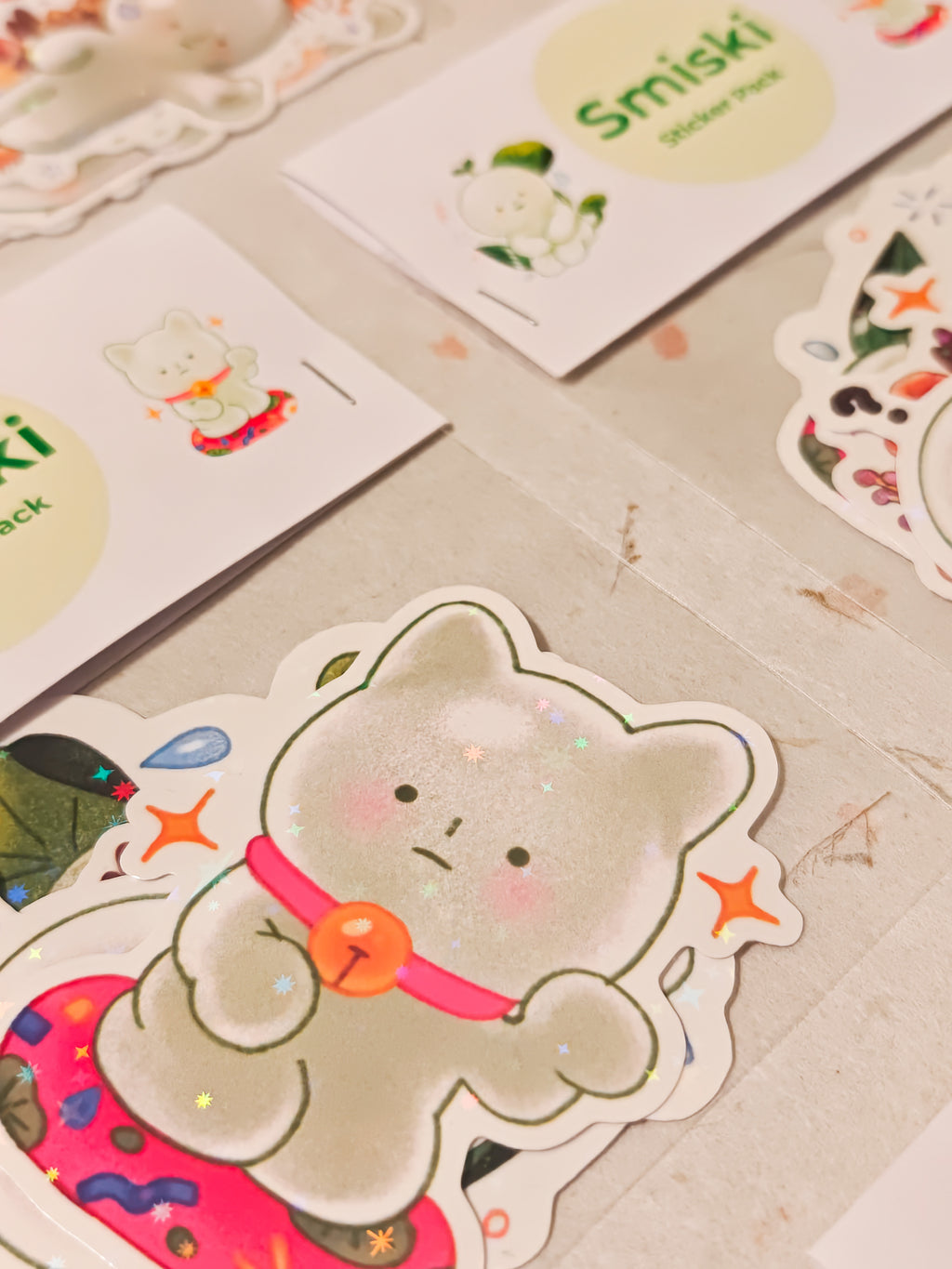 Holographic Smiski Vinyl Die-Cut Sticker Pack
