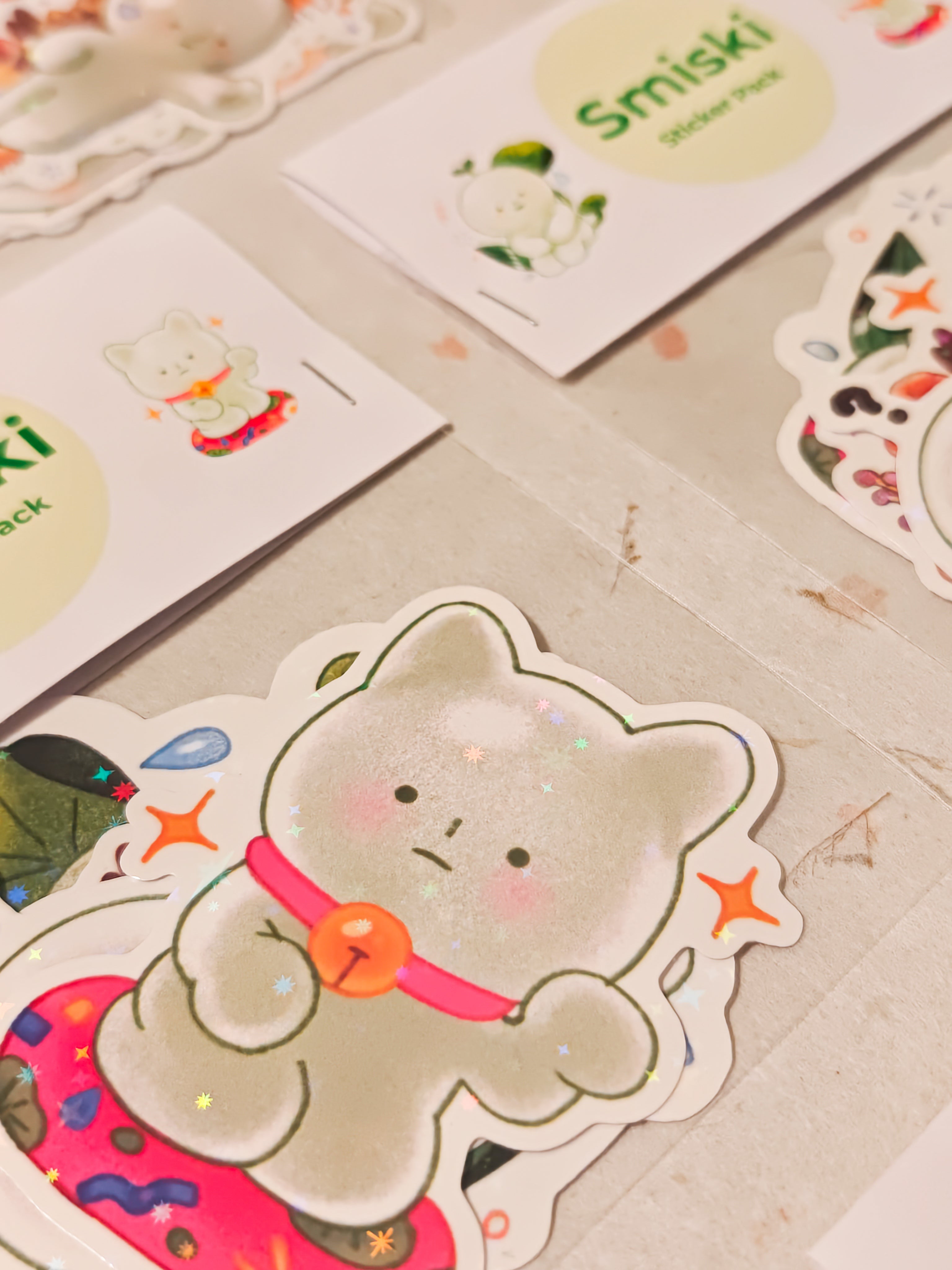 Holographic Smiski Vinyl Die-Cut Sticker Pack