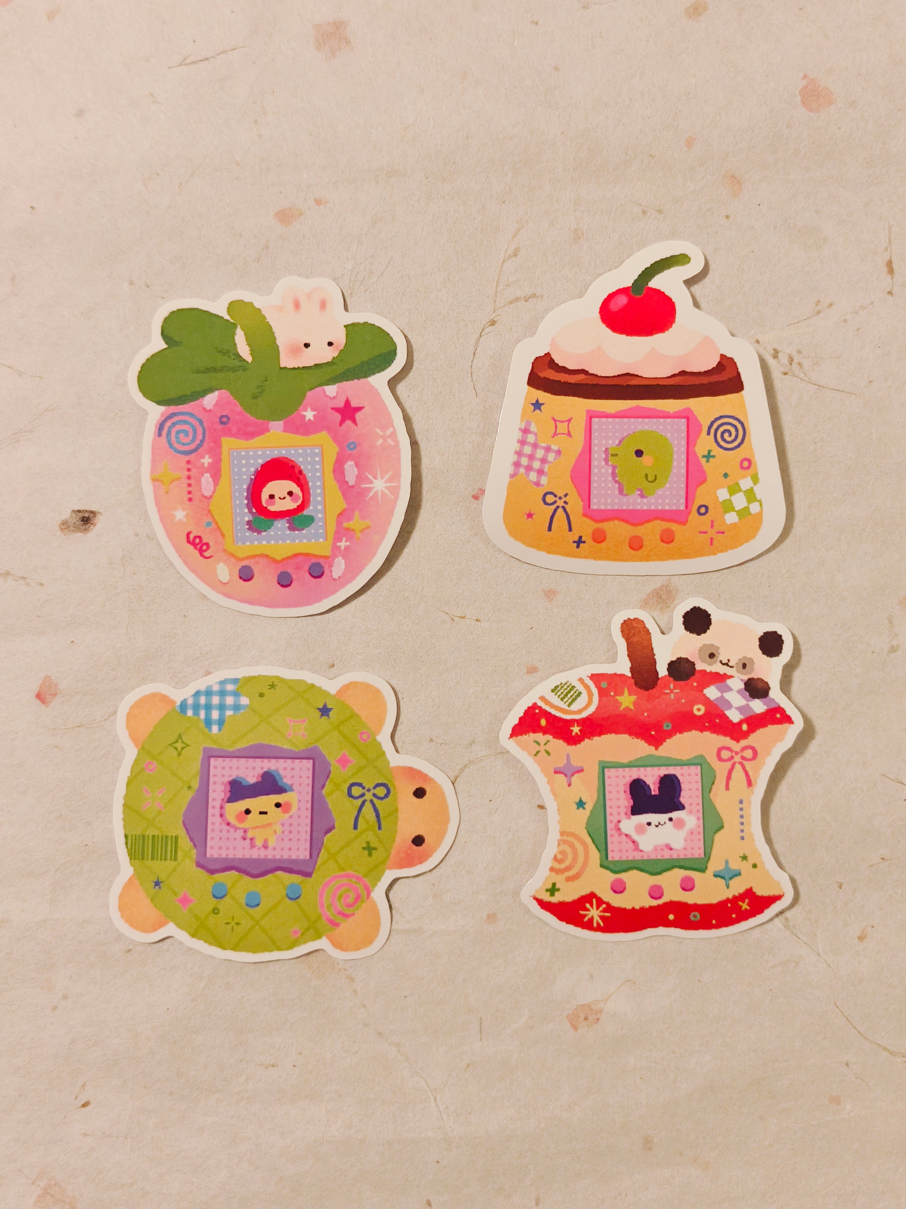 Glossy Tamagotchi Vinyl Die-Cut Sticker Pack