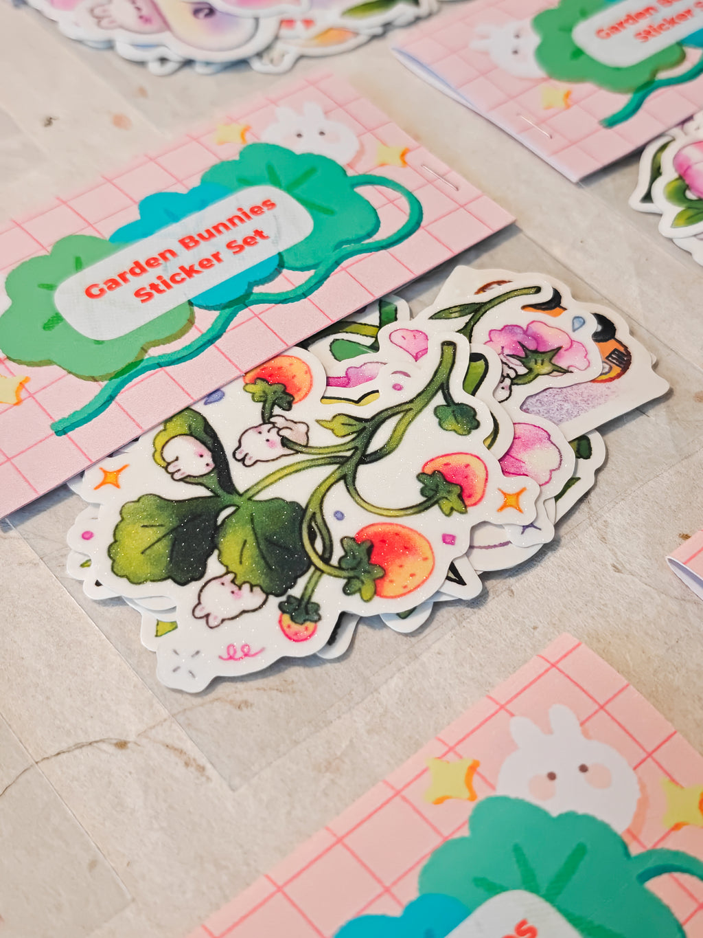 Garden Bunnies Vinyl Die-Cut Sticker Pack