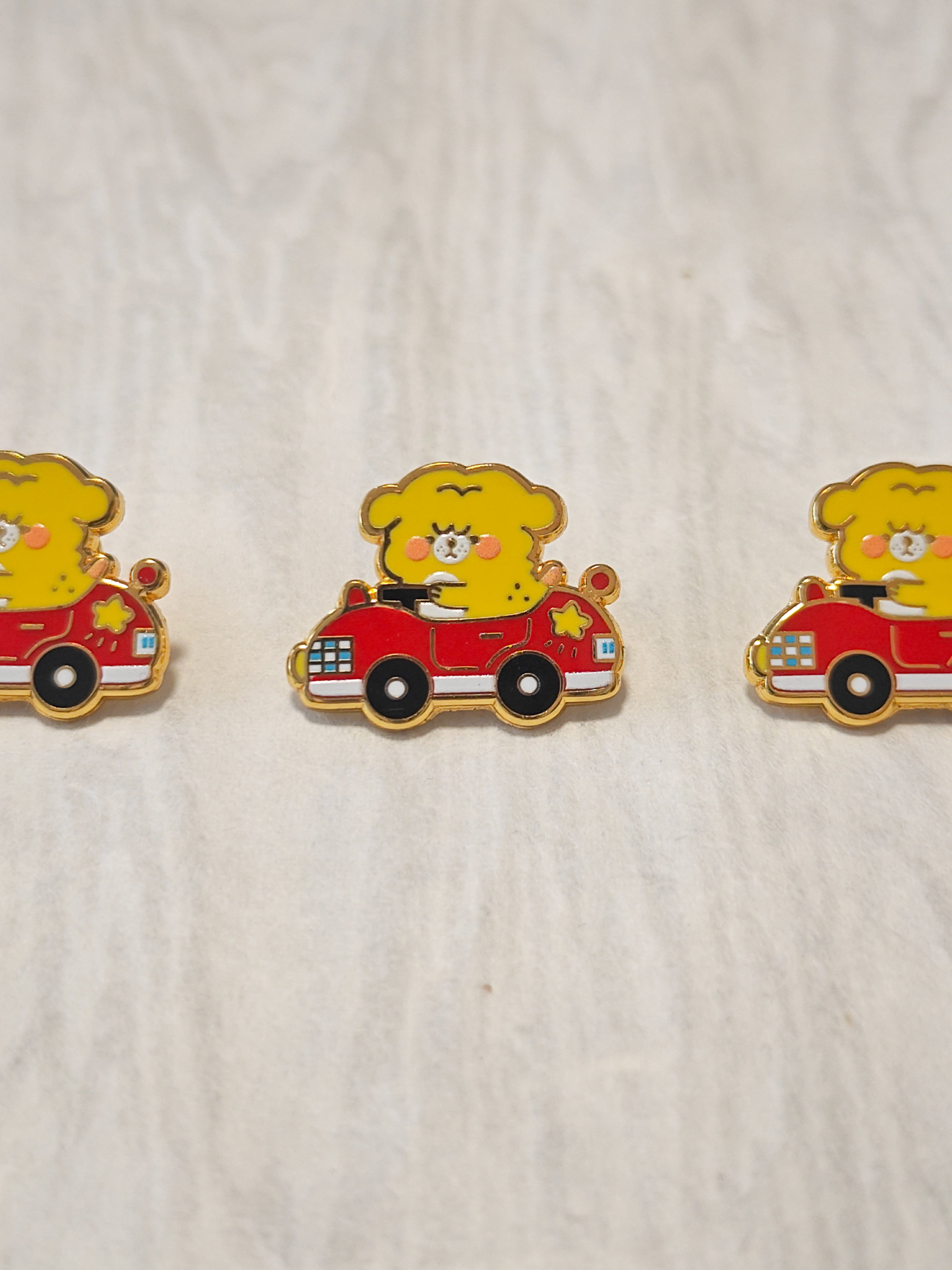Mini Driving Race Car Enamel Pin