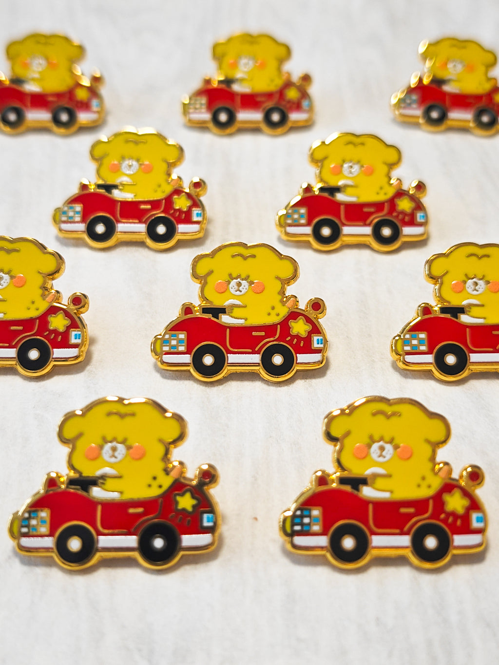 Mini Driving Race Car Enamel Pin