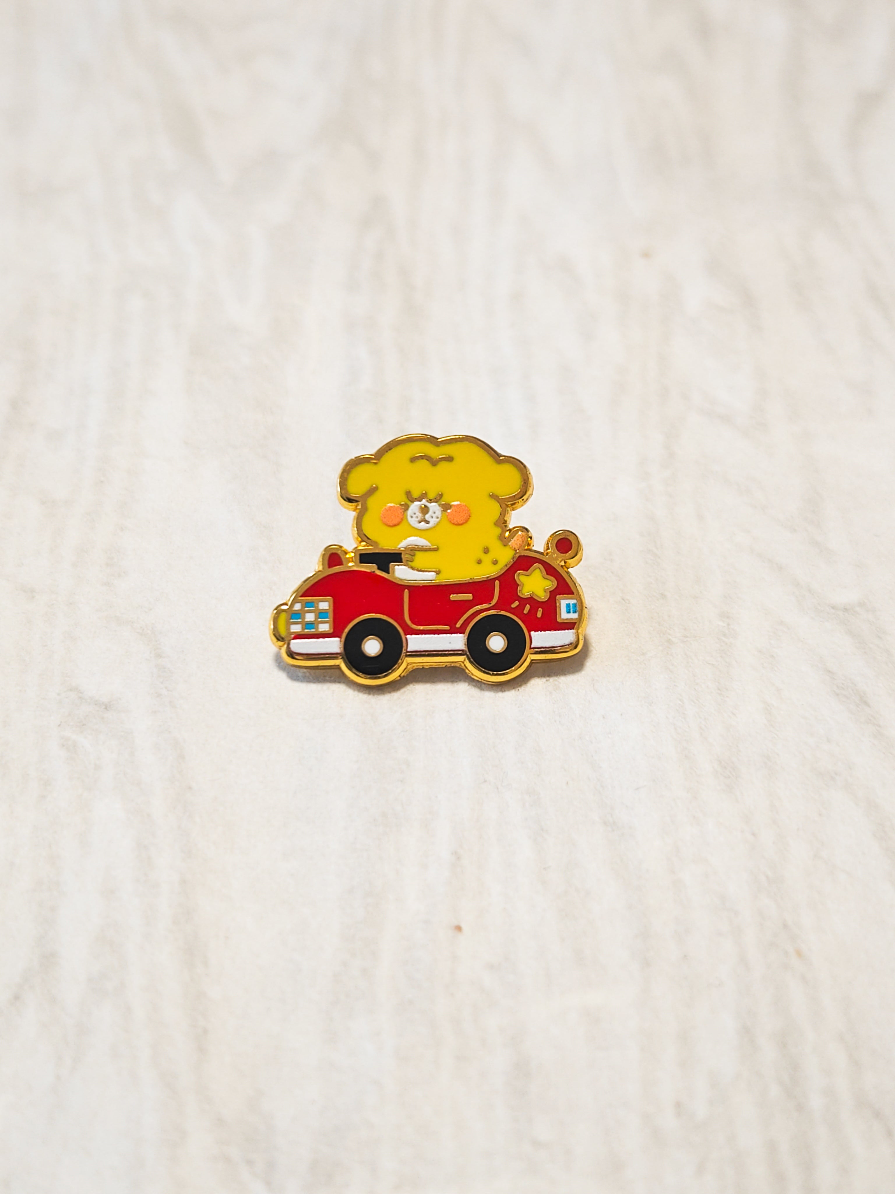 Mini Driving Race Car Enamel Pin