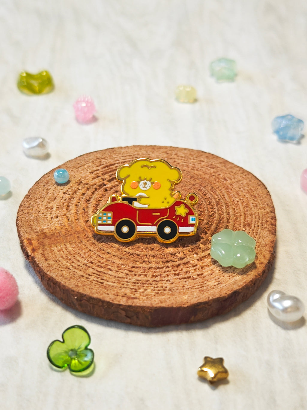 Mini Driving Race Car Enamel Pin