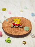 Mini Driving Race Car Enamel Pin