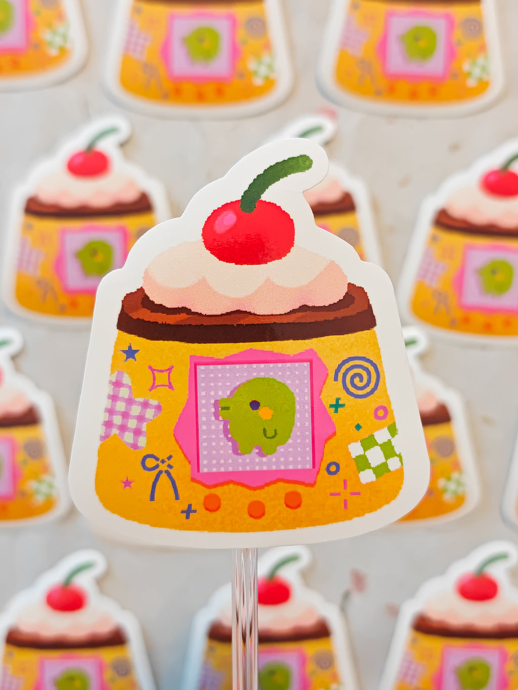Glossy Kuchipatchi Pudding Tamagotchi Vinyl Sticker