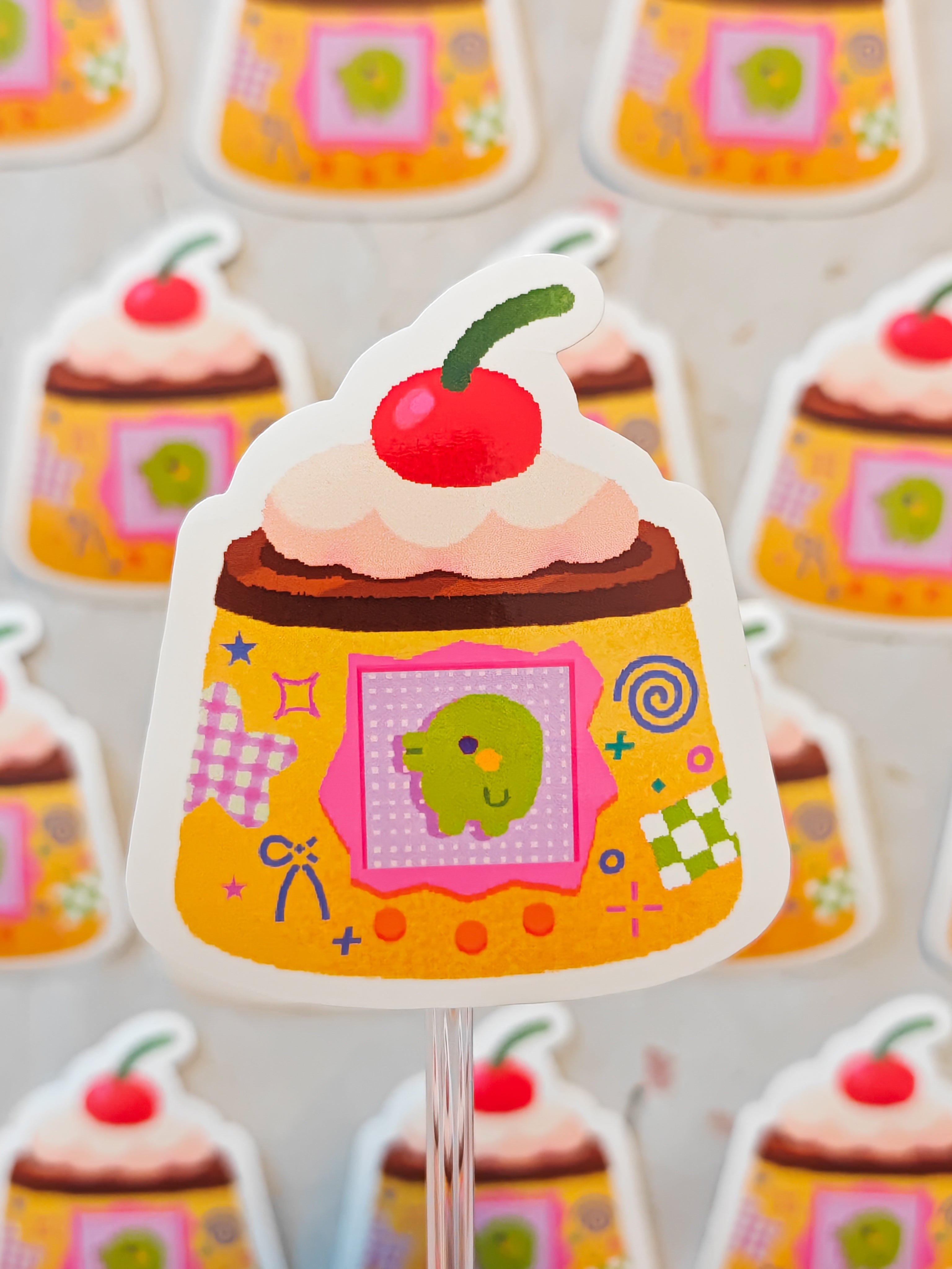 Glossy Kuchipatchi Pudding Tamagotchi Vinyl Sticker