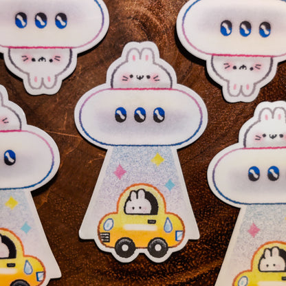 Bunny UFO Sticker