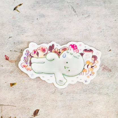Cute Holographic Die-Cut Glossy Vinyl Sticker - Smiski Decomposing