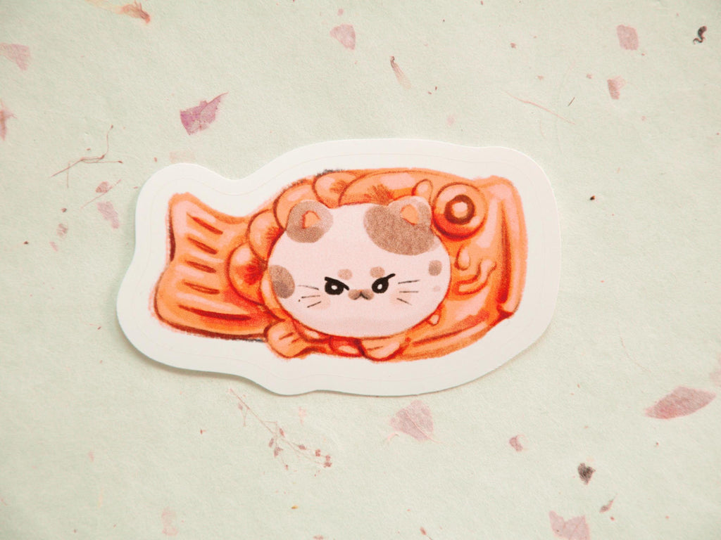 Glossy Taiyaki Cat Vinyl Sticker