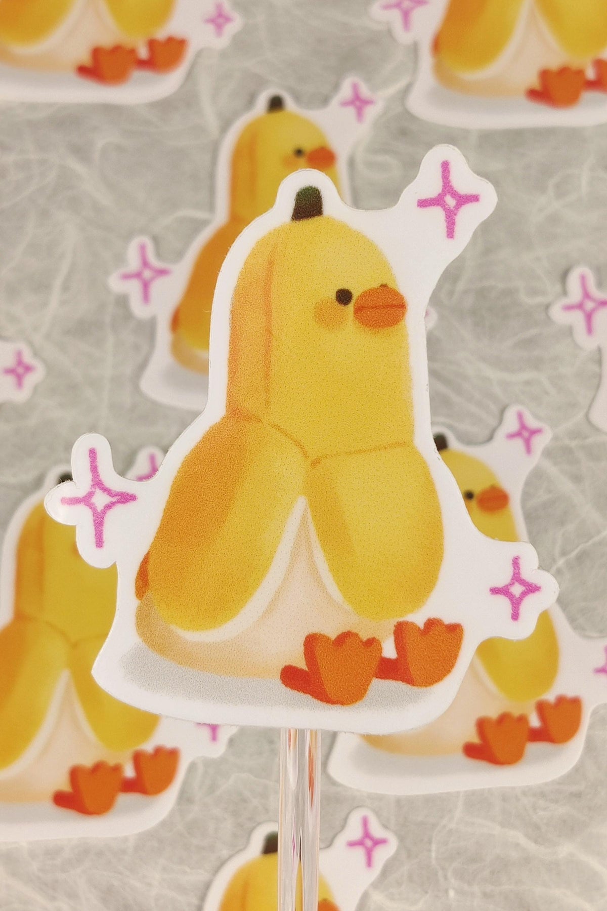 Glossy Banana Duck Vinyl Sticker