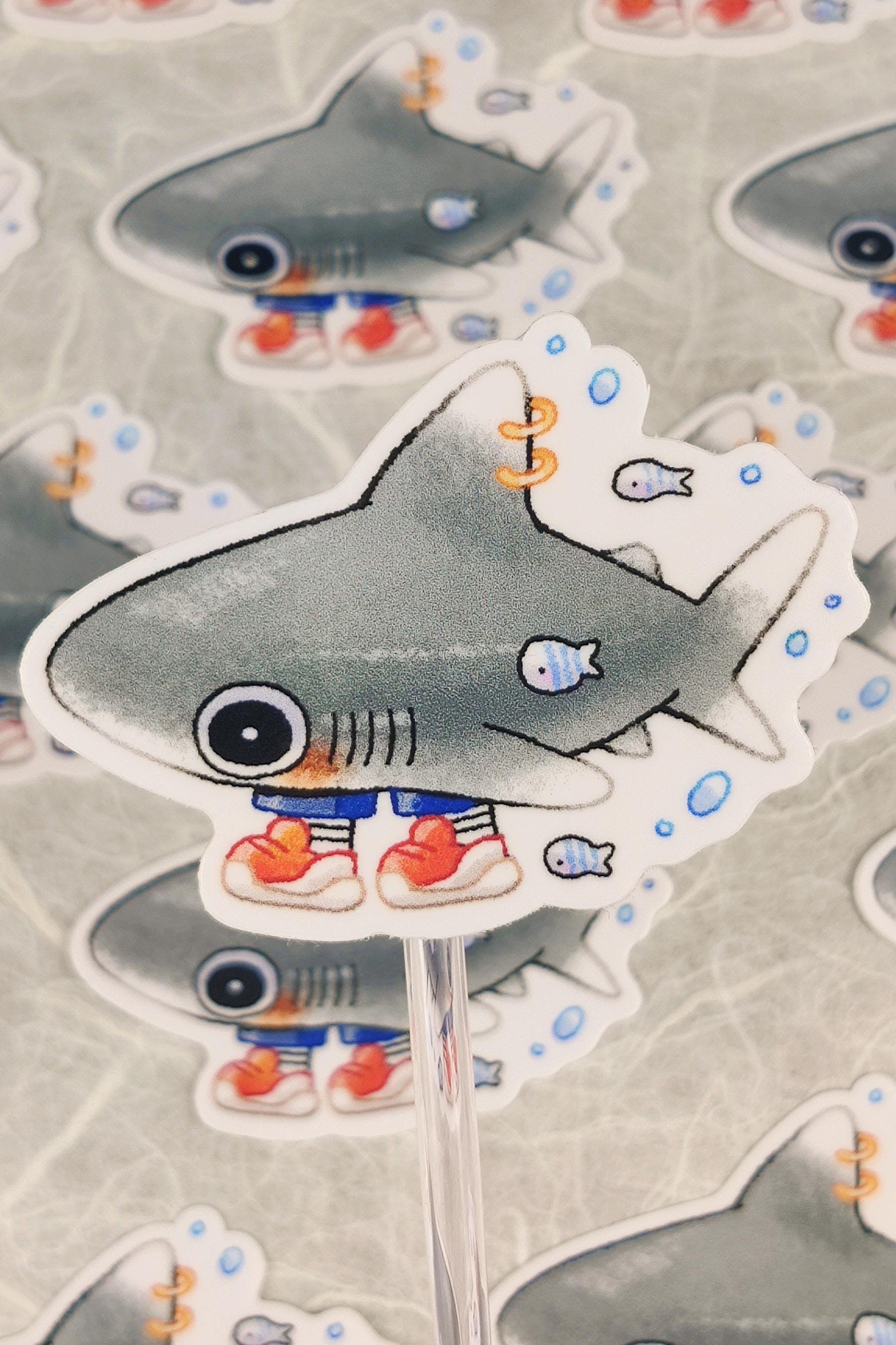 Glossy Sneaker-head Shark Vinyl Sticker