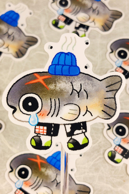 Cute Die-Cut Stinky Fish Sticker
