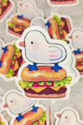 Glossy Seagull Burger Vinyl Sticker
