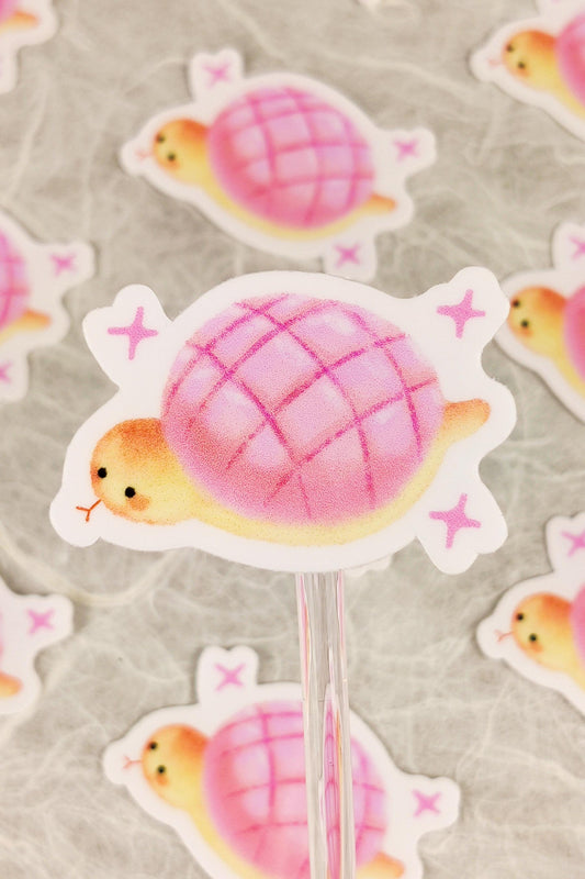 Cute Pink Melon Snake Bun Sticker