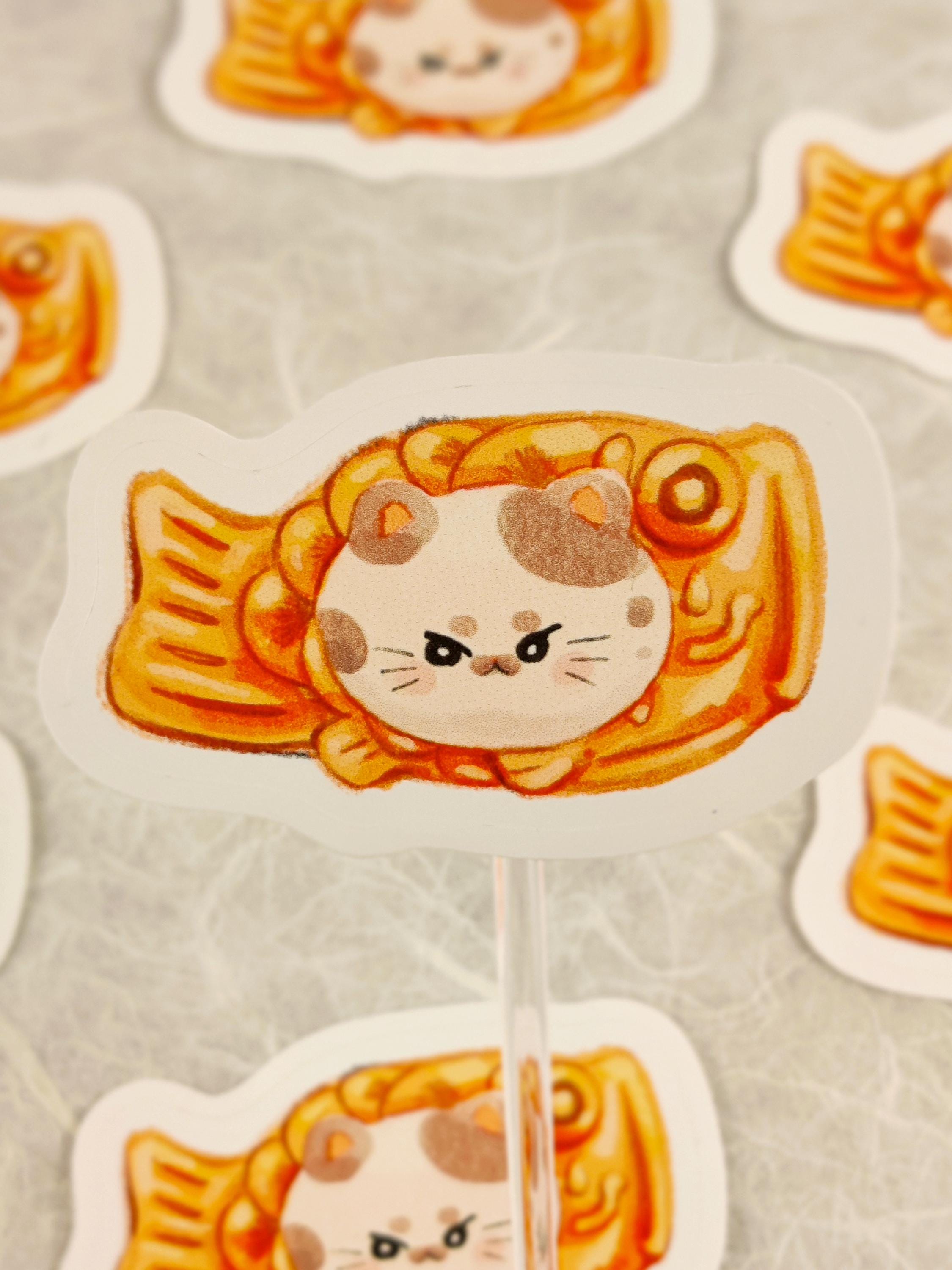 Glossy Taiyaki Cat Vinyl Sticker