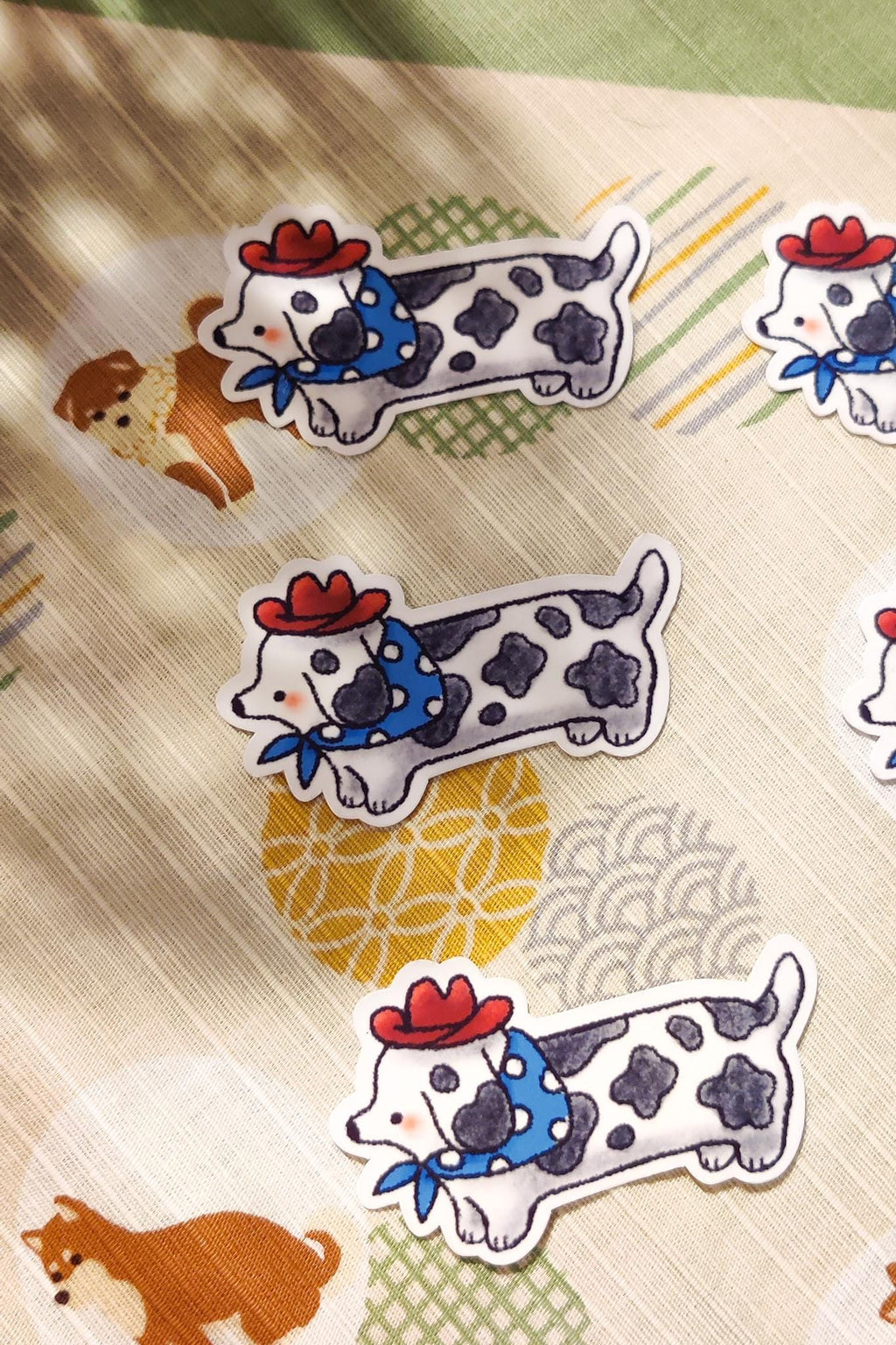 Glossy Cowboy Weiner Dog Vinyl Sticker
