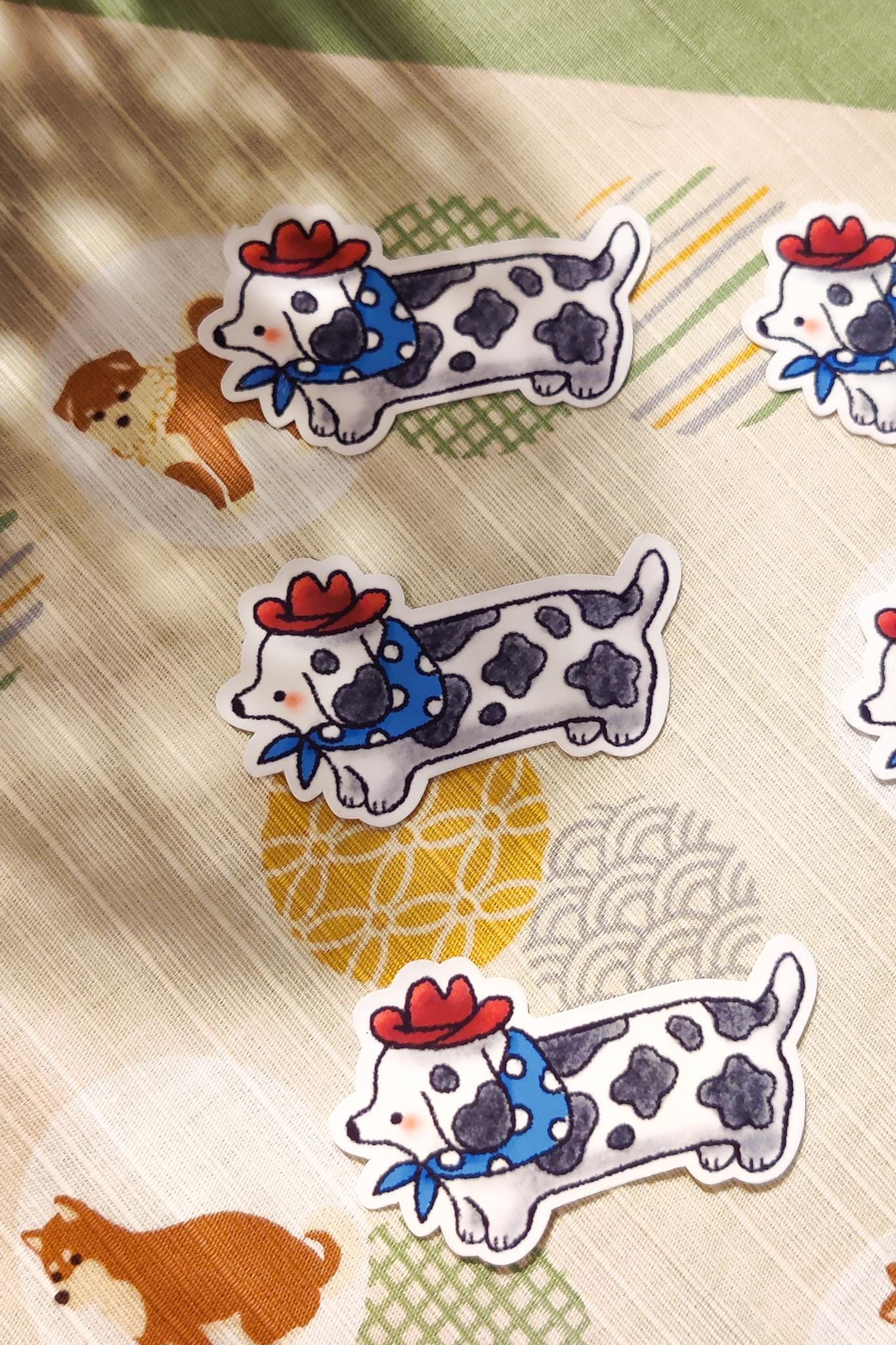 Glossy Cowboy Weiner Dog Vinyl Sticker