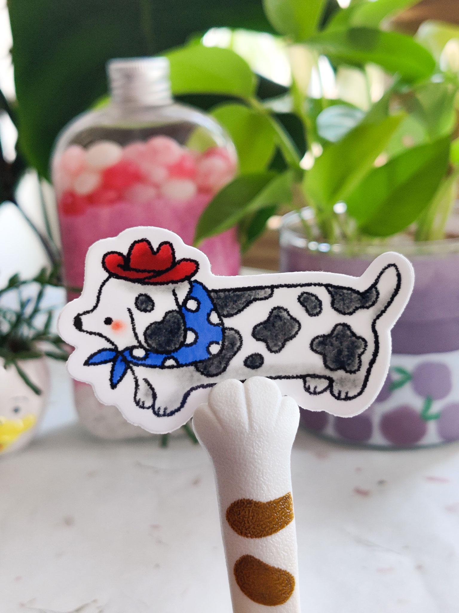Glossy Cowboy Weiner Dog Vinyl Sticker