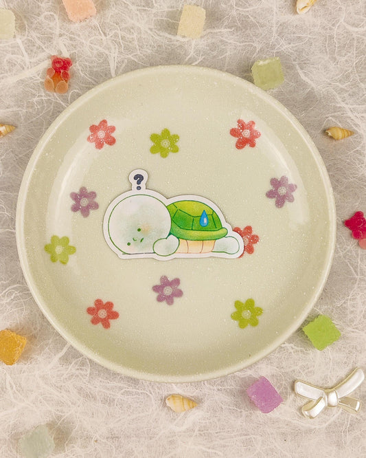 Cute Holographic Die-Cut Glossy Vinyl Sticker - Smiski Turtle ?