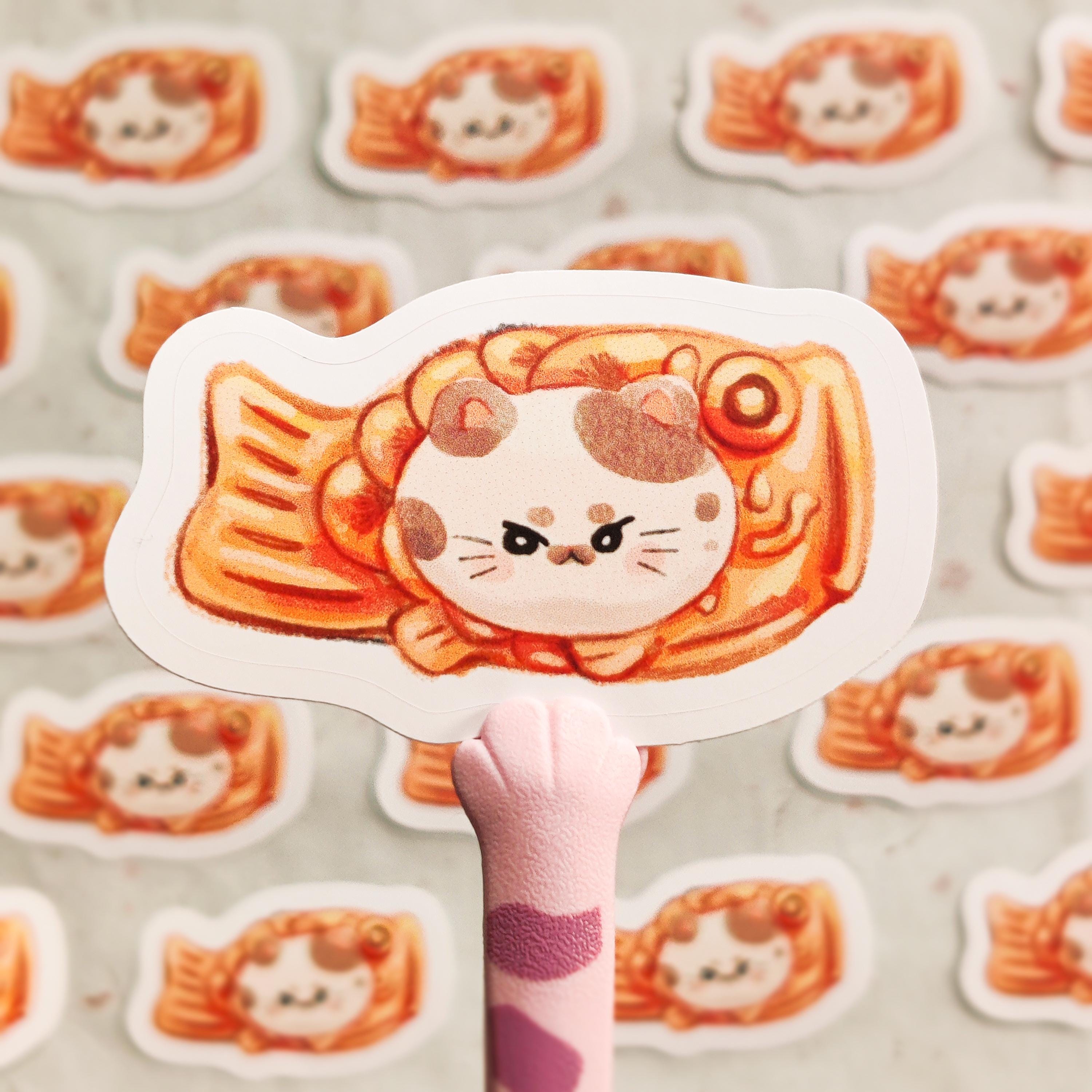 Glossy Taiyaki Cat Vinyl Sticker