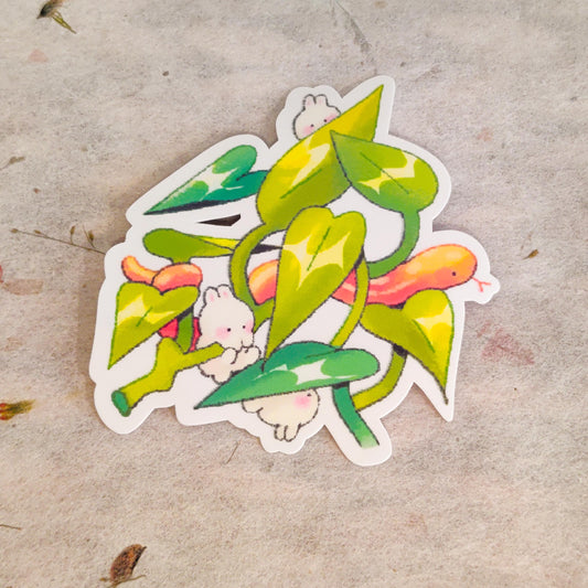 Cute Bunny & Snake Pathos Sticker