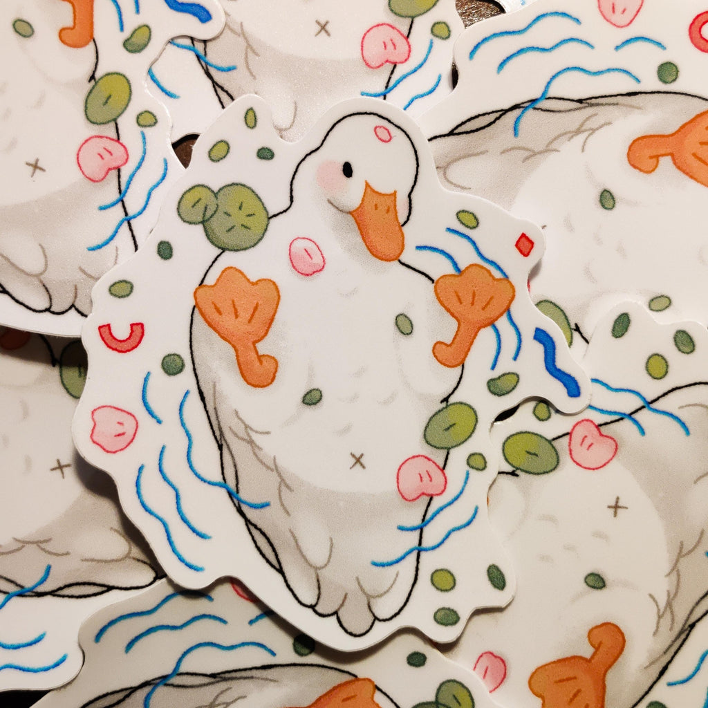 Glossy White Duckie Vinyl Sticker