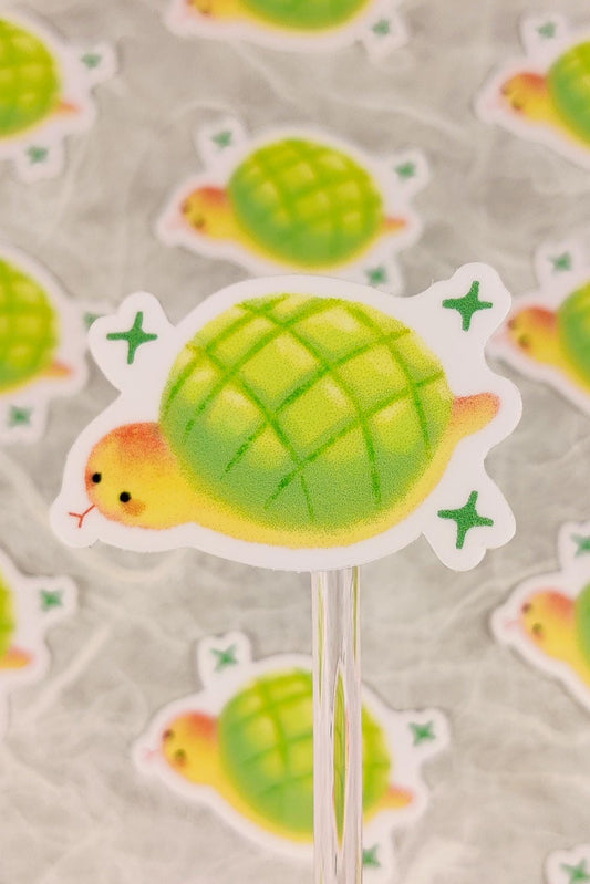 Cute Green Melon Snake Bun Sticker