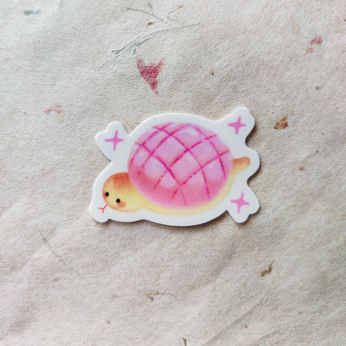 Cute Pink Melon Snake Bun Sticker