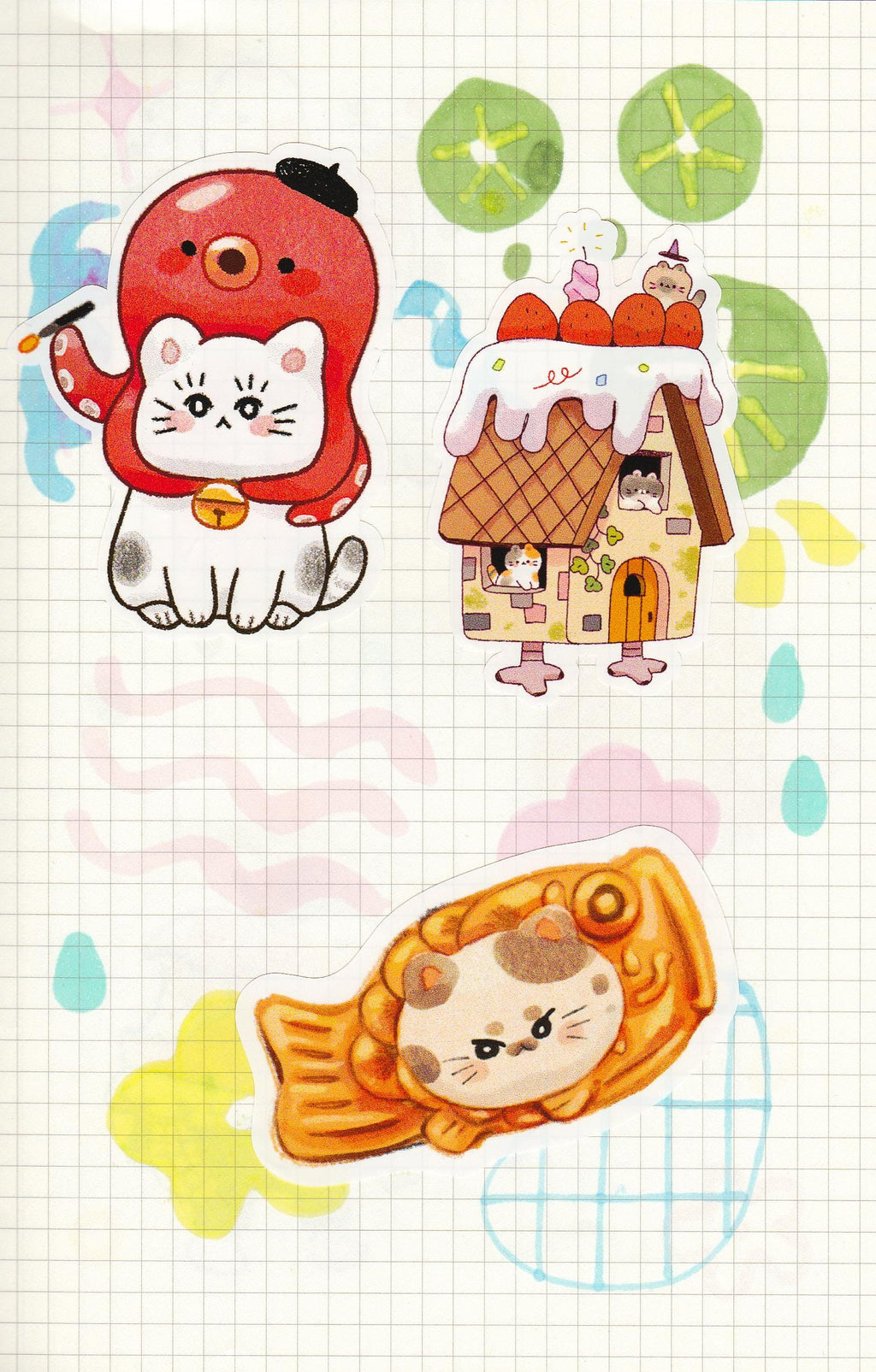 Glossy Taiyaki Cat Vinyl Sticker