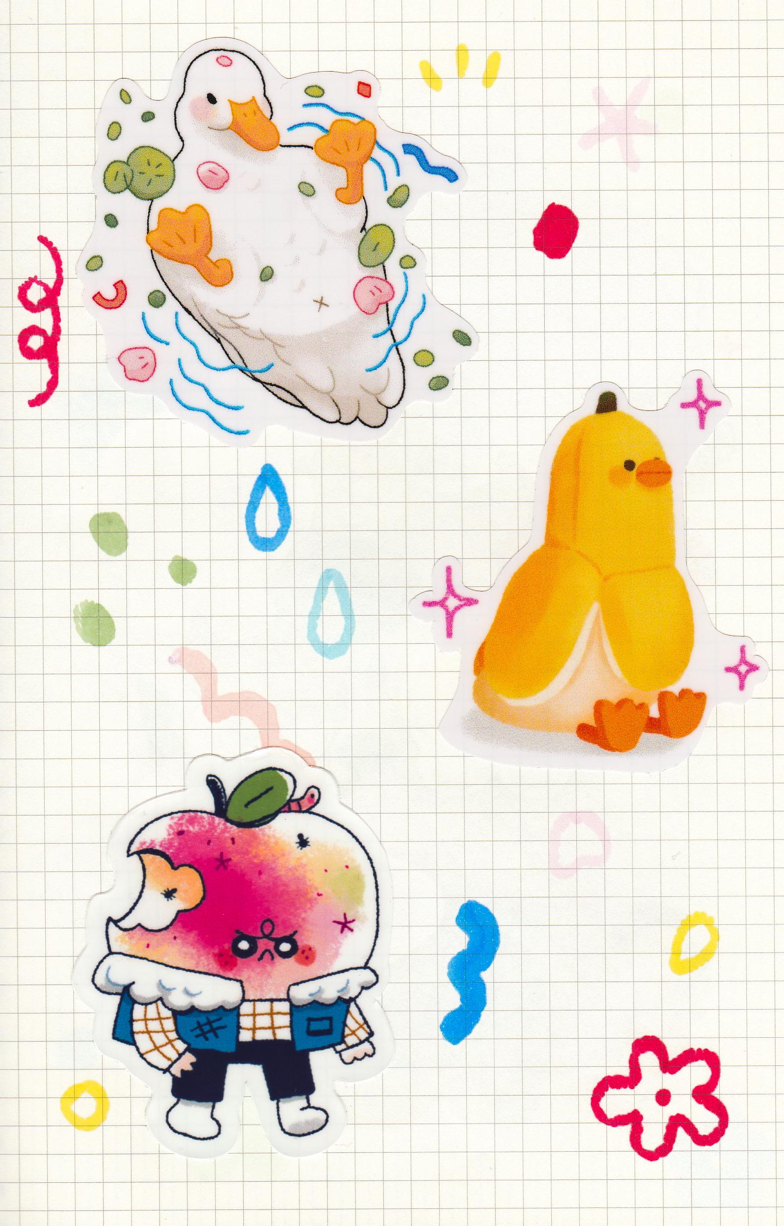 Glossy Banana Duck Vinyl Sticker