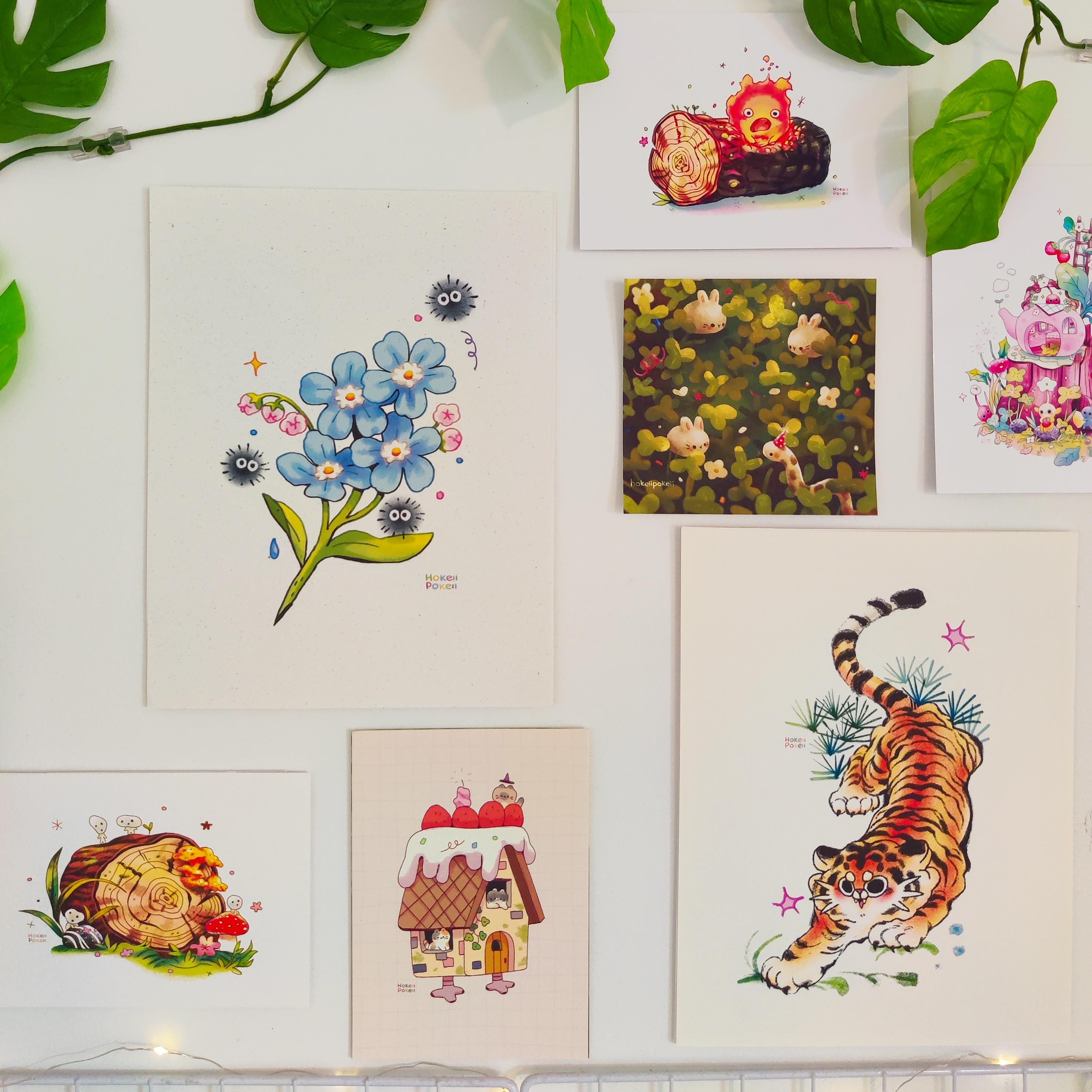 Baba Yaga Cat House Mini Textured Art Print