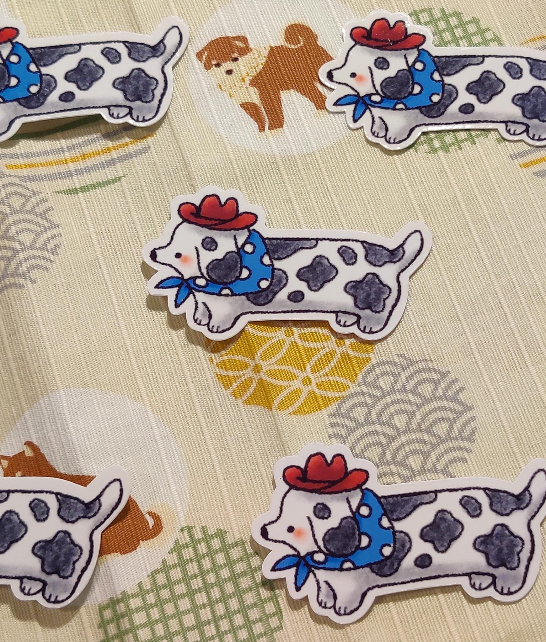 Glossy Cowboy Weiner Dog Vinyl Sticker