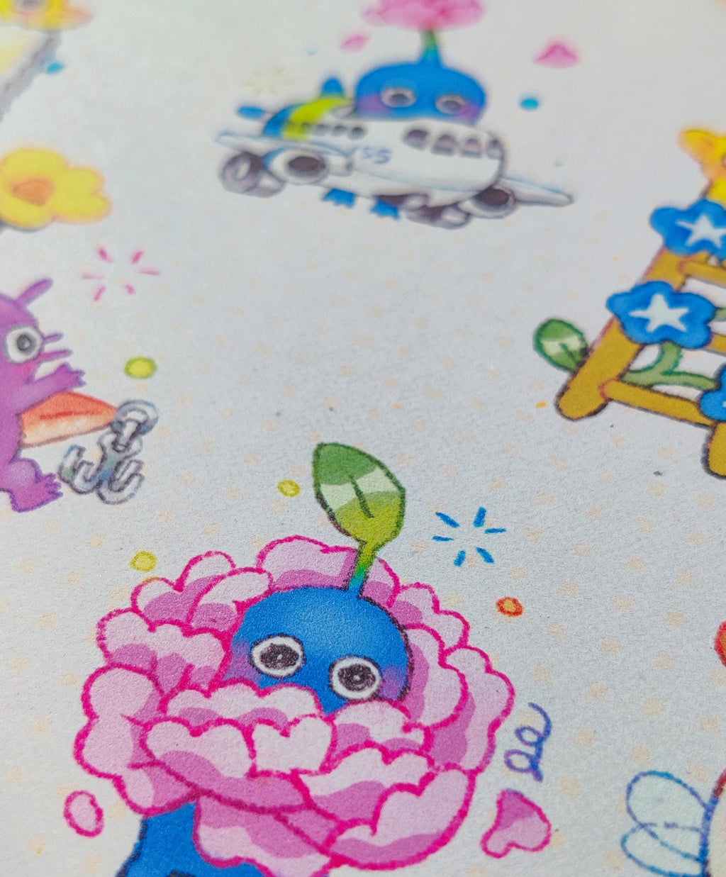Pikmin Collection Large Textured Art Print
