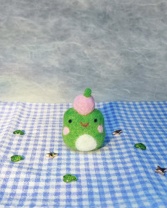Cute Handmade Peach Frog