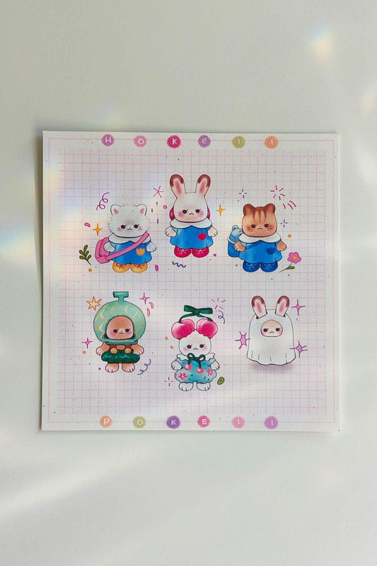 Kawaii Calico Critter Print
