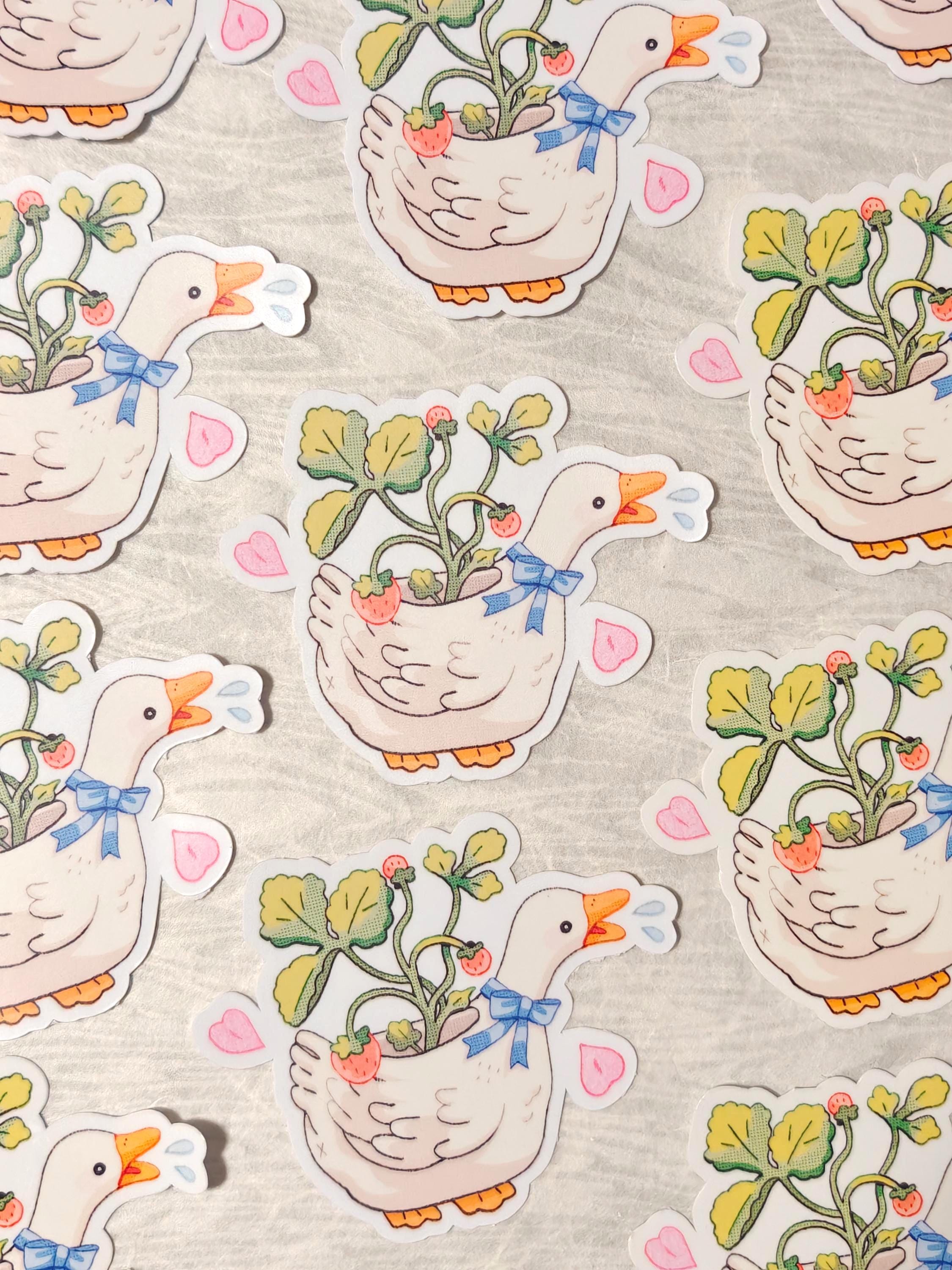Glossy Goose Berry Vinyl Sticker