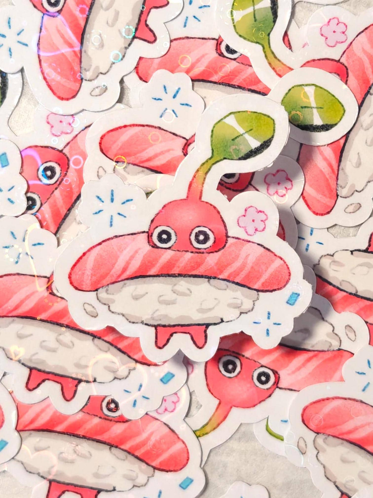 Holographic Red Pikmin Vinyl Sticker ~ Red Tuna