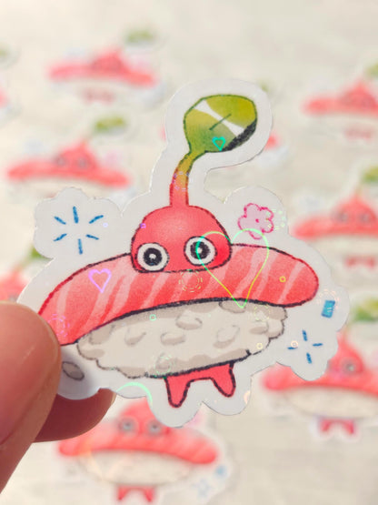 Cute Pikmin Holographic Sticker ~ Red Tuna Pikmin