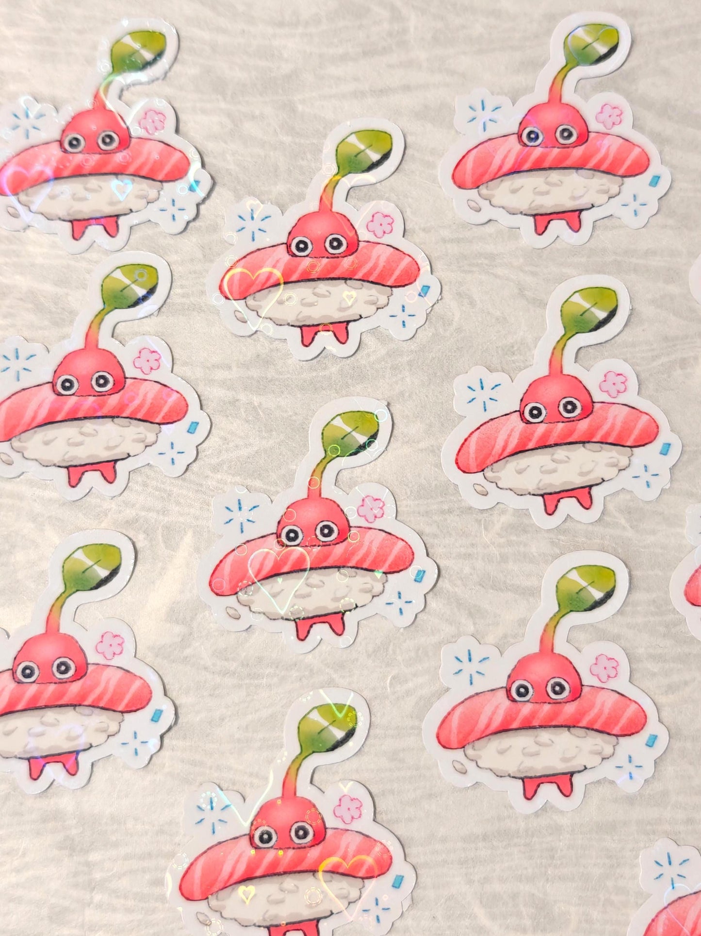 Cute Pikmin Holographic Sticker ~ Red Tuna Pikmin