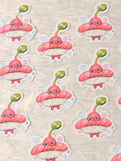 Cute Pikmin Holographic Sticker ~ Red Tuna Pikmin