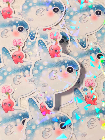 Cute Pikmin Holographic Sticker ~  Mola Mola Red Pikmin