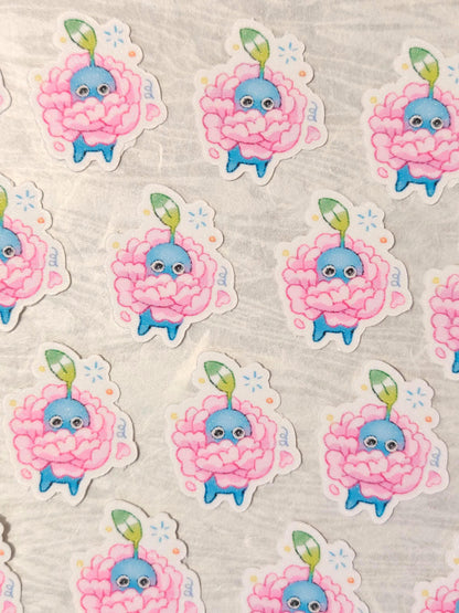 Blue Pikmin Rose Sticker: Frosted Vinyl Die-Cut