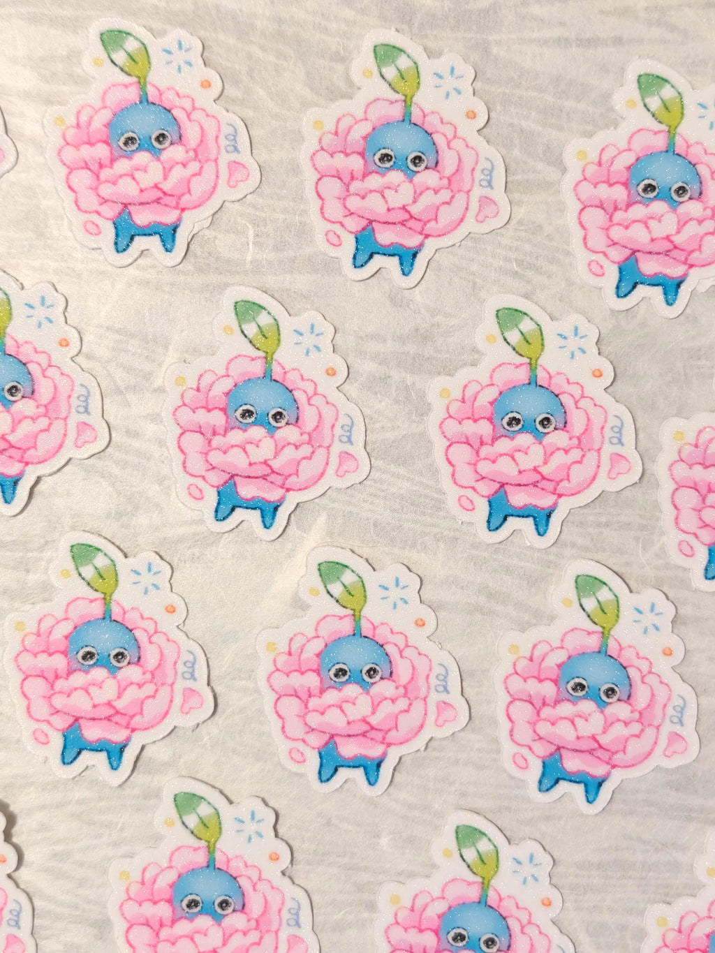 Holographic Blue Pikmin Vinyl Sticker ~ Rose