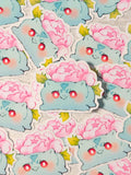 Sparkly Glitter Pocket Friends Vinyl Sticker ~ Bulbasaur Rose
