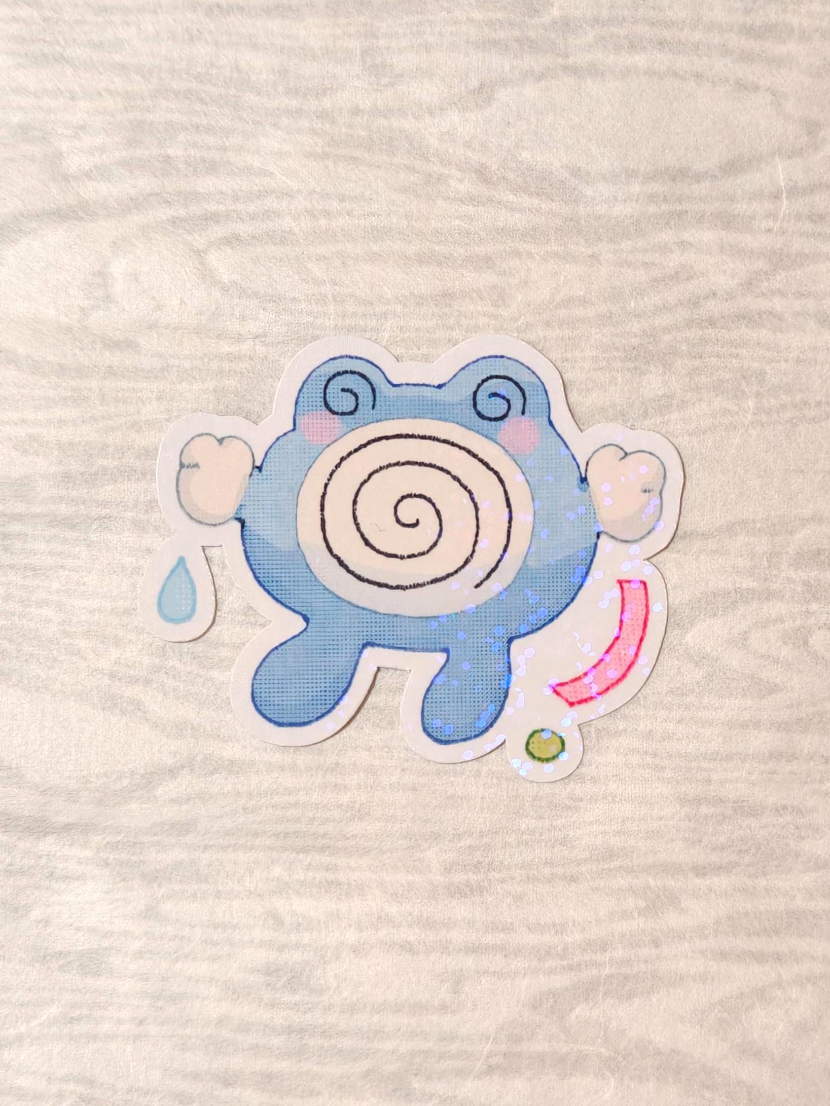 Holographic Pocket Friends Vinyl Sticker ~ Poliwhirl