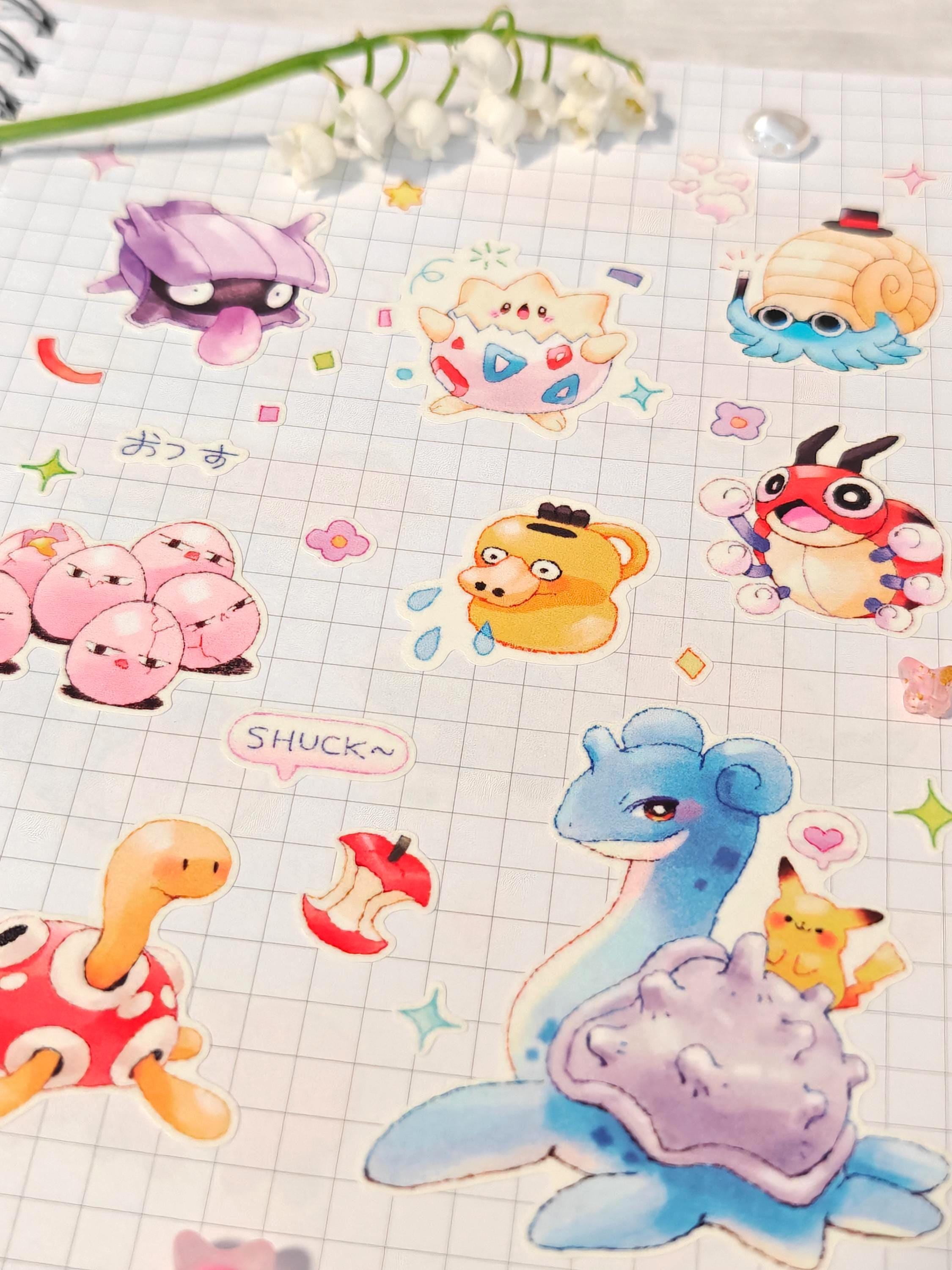 Glossy Pokemon Vinyl Die-Cut Sticker Sheet