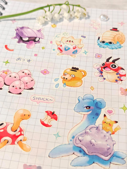 Super Cute Pokémon Sticker Sheet No. 3 ( Lapras )